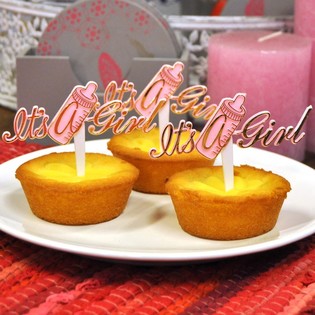 GEBOORTE CUPCAKE PRIKKER - IT'S A GIRL (12st.)
