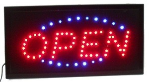 LED RECLAMEBORD - OPEN 2 COLORS