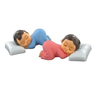 TAART TOPPER - SLAPENDE BABY MET KUSSEN (56st.)