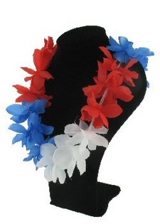 HAWAI KRANS - ROOD/WIT/BLAUW (12st.)