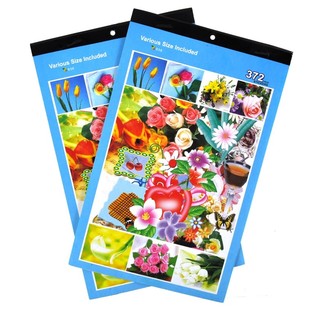 STICKER BOEKJES MODEL: BLOEMEN (12st.) ***OPRUIMING - STICKERS PLAKKEN NIET MEER GOED!*** 