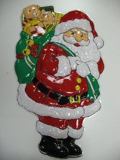 GROOT DECORATIE BORD - KERSTMAN MET KADO ZAK (2st.)