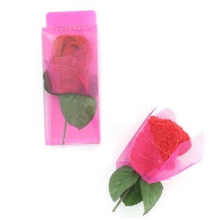 HANDDOEK IN DE VORM VAN EEN CORSAGE ROOS (2st.)