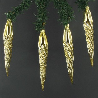 KERSTPEGELS IN DOOS GOUDKLEURIG (6st.)