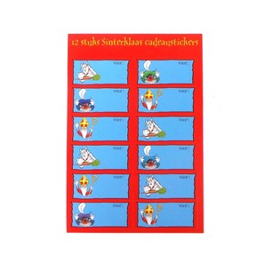 12 SINTERKLAAS CADEAUSTICKERS (24st.)