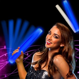 LED FOAM ENKEL COLOR - PARTY-STAAF - BLAUW (24st.)