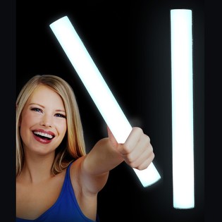 LED FOAM ENKEL COLOR - PARTY-STAAF - WIT (24st.)