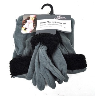 MICRO FLEECE SET 3-DELIG GRIJS