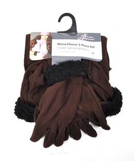 MICRO FLEECE SET 3-DELIG BRUIN