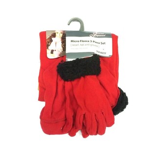 MICRO FLEECE SET 3-DELIG ROOD