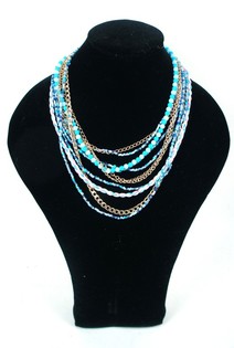 HALSKETTING IBIZA LOOK BLAUW (1st)