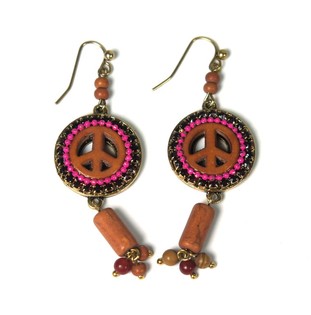 OORBELLEN PEACE BRUIN/FUCHSIA (1st)