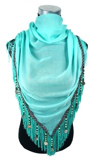 LUXE SJAAL FRANJES TURQUOISE (1st)