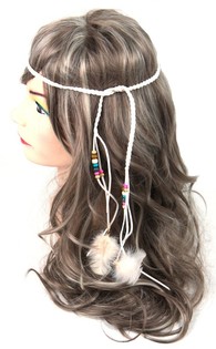 IBIZA LOOK HAARBAND MET KRALEN WIT (1st)