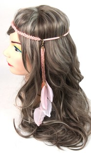 IBIZA LOOK HAARBAND MET KRALEN EN VEREN ZALM (1st)