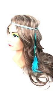 HAARBAND MET VEREN TURQUOISE (1st)