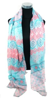 IBIZA LOOK ROZE/TURQUOISE SJAAL (1st)