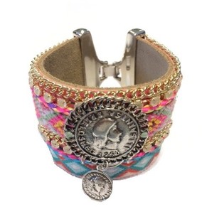 LUXE IBIZA LOOK ARMBAND MULTICOLOR MUNTJES (1st)