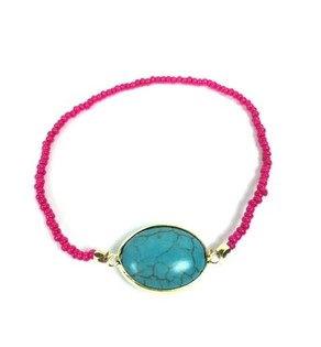 ARMBAND FUCHSIA MET STEEN (1st)