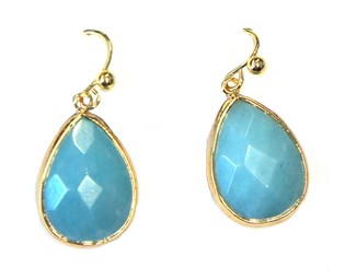 OORBELLEN BLAUW/GOUD (1st)