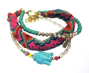 IBIZA LOOK ARMBAND 3 LAAGS MET BUDDHA (1st)