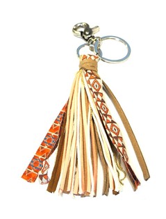 LUXE TASSEN/SLEUTELHANGER ROZE/BRUIN (1st)