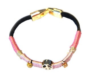 IBIZA LOOK ARMBAND MET PEACE TEKEN ROZE (1st)