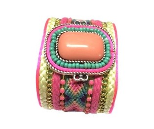BREDE ARMBAND ROZE STEEN (1st)