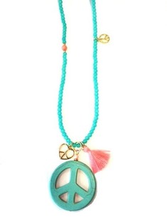 HALSKETTING TURQUOISE MET PEACE TEKEN (1st)