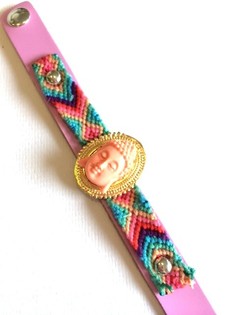 LUXE IBIZA LOOK ARMBAND ROZE/ZALM BUDDHA (1st)