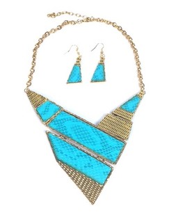 HALSKETTING EN OORBELLEN TURQUOISE (1st)