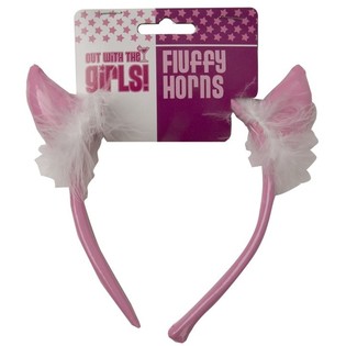 ROZE DUIVELS OORTJES MET PLUCHE (12st.)