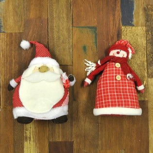 PLUCHE KERSTMAN & SNEEUWPOP (4st.)