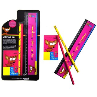 4-DELIGE SCHRIJFSET OP KAART (6st.)