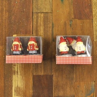 4 WAXINELICHT KERSTPOPPETJES IN GIFTDOOSJE (12st.)