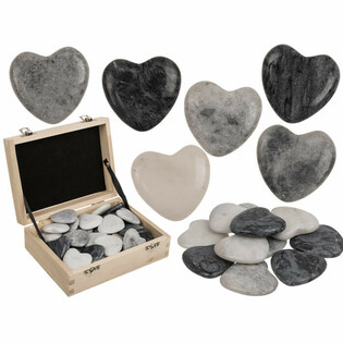 NATUURSTEEN IN HARTVORM - WORRY STONES (36st)