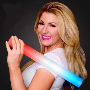 LED FOAM STICKS - MULTI COLOR PARTY STAAF - ROOD/WIT/BLAUW (24st.)