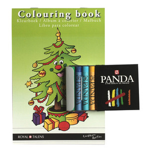 ROYAL TALENS KERST KLEURBOEK MET PASTEL KRIJTJES (10st.)