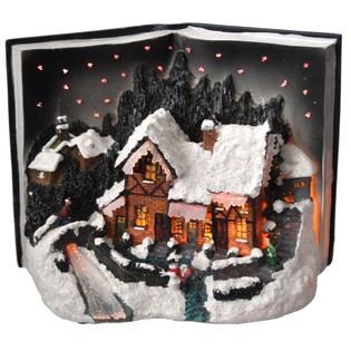 KERSTDORP IN BOEKVORM MET GLOW VERLICHTING