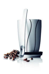 MENU BLACK CONTOUR THERMOBEKER GROOT MET ONDERZETTER EN LATTE LEPEL (1st.)