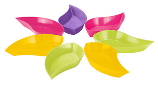 ZAK! DESIGNS  - TAFEL ART FLORA BLAD SNACKSET VAN 7 STUKS (1set.)