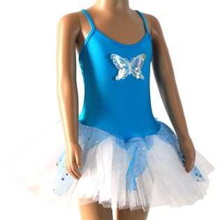 BLAUW/WIT TUTU VOOR KINDEREN - MAAT 6
