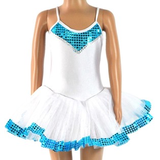 WIT/BLAUW TUTU VOOR KINDEREN - MAAT 6
