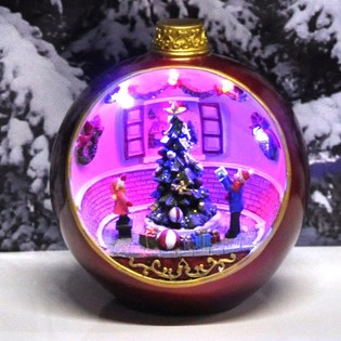 LUXE KERSTMIS ORNAMENT MET LICHT EN GELUID