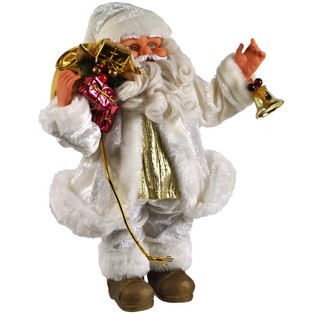 GROTE LUXE DECORATIE KERSTMAN WIT 35 CM. (2st.)