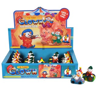 CLOWN OP VOERTUIG PUNTENSLIJPER IN DISPLAY (24st.)