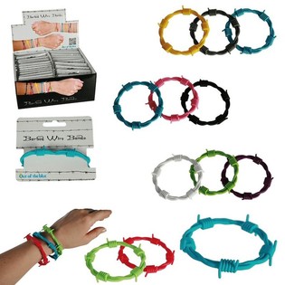 ***SPOTGOEDKOOP*** PRIKKELDRAAD ARMBANDEN IN DISPLAY (36st.)