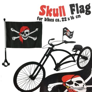 PIRATENVLAG VOOR OP DE FIETS 22 X 16 CM. (24st.)