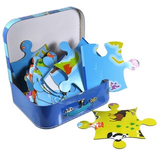 GROTE WERELDKAART PUZZEL IN KOFFER 