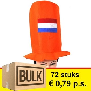 ***BULK AANBIEDING*** HOGE ORANJE HOED (72st.)